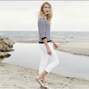 Raffaello Rossi Penny Pants Womens 40 Beige Stretch Cropped Ankle Pull On Preppy